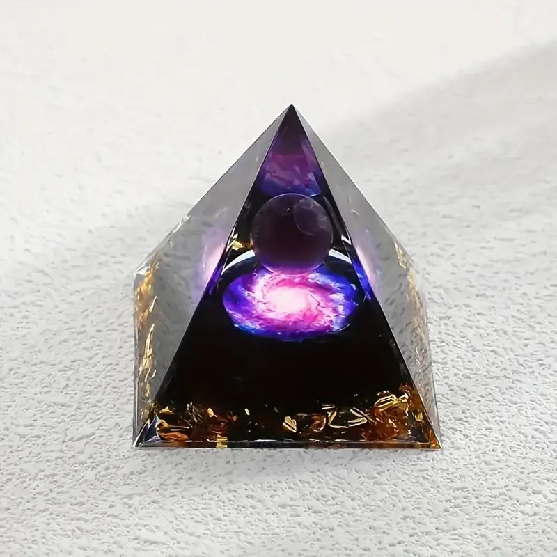Pyramid with amethyst ball - positive energy, attracting wealth