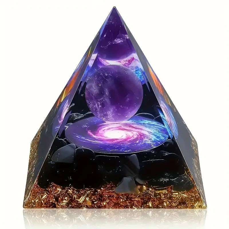 Pyramid with amethyst ball - positive energy, attracting wealth